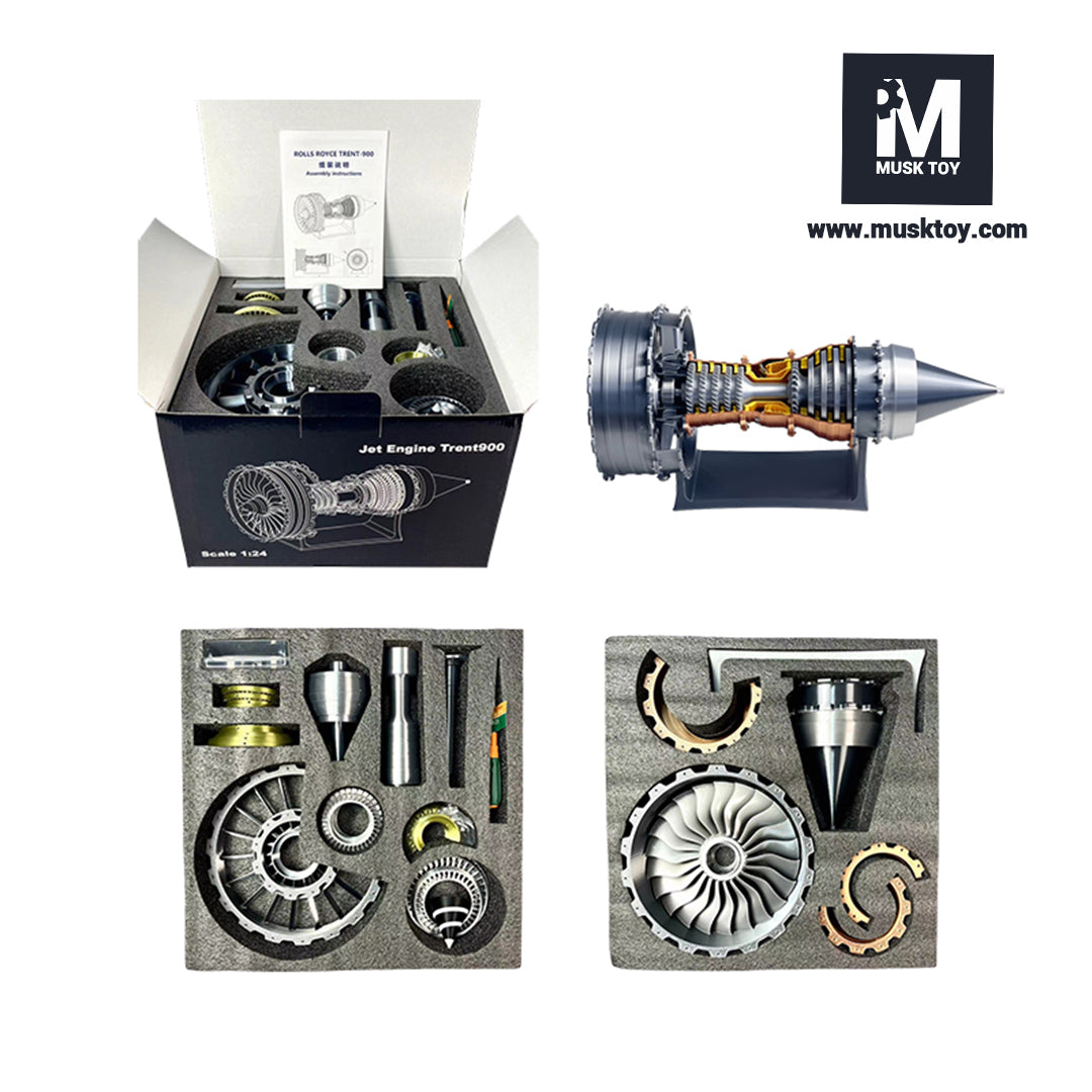 Musk Toy™ TR900 Turbofan engine model 1:24(47cm / 18.5in),speed adjustable,TYPE-C interface charging